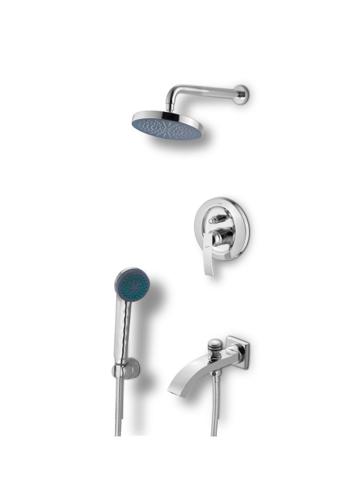 DIGNITY COLLECTION / C.P. O/H RAIN SHOWER/ TELEPHONIC SHOWER/BATH SPOUT/4 WAY DIVERTOR
